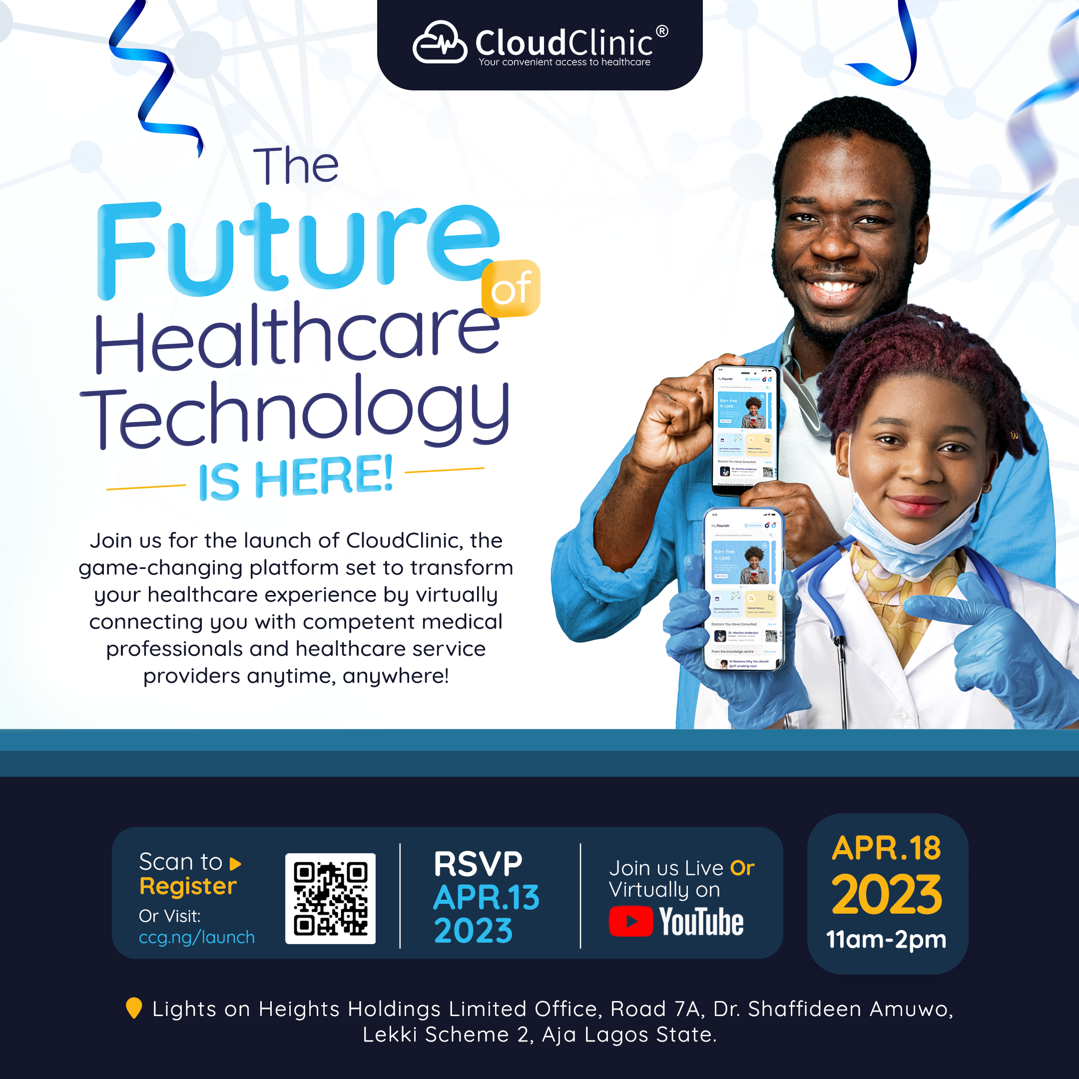 An Invitation to the CloudClinic Product Launch Event.